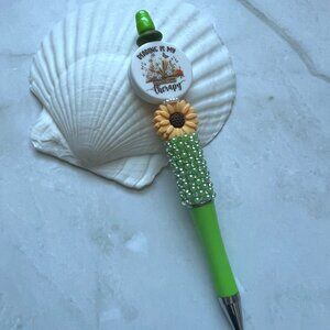 Book Therapy - Book Lover Pen - Rhinestone Sparkly Teacher Gift - Book Themed